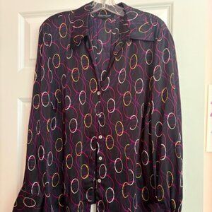 Jones New York 100% silk collared blouse Size 18W